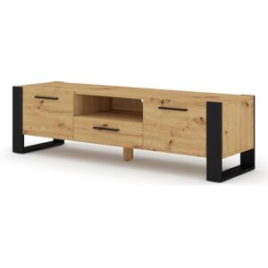 Furnlux Table de télévision NUKA 160x43x48 Crème & Noir