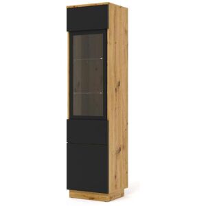 Furnlux Armoire vitrine AURA 37x33x150 Crème & Noir