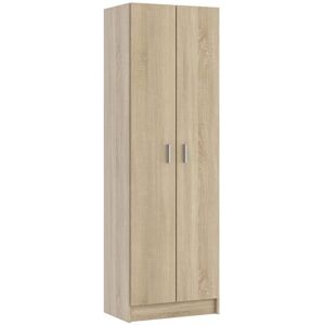 Pegane Armoire avec 2 portes coloris Chêne canadian - Dim : 180 x 58,5 x 37 cm