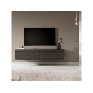 SELSEY Meuble TV 140 cm- graphite à lamelles-PAVAS