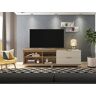 Pegane Meuble TV coloris Beige / Chêne Buriti - longueur 180 x profondeur 41 x hauteur 64 cm