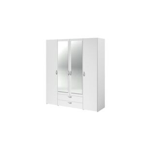 Armoire VARIA - Décor blanc - 4 portes battantes +