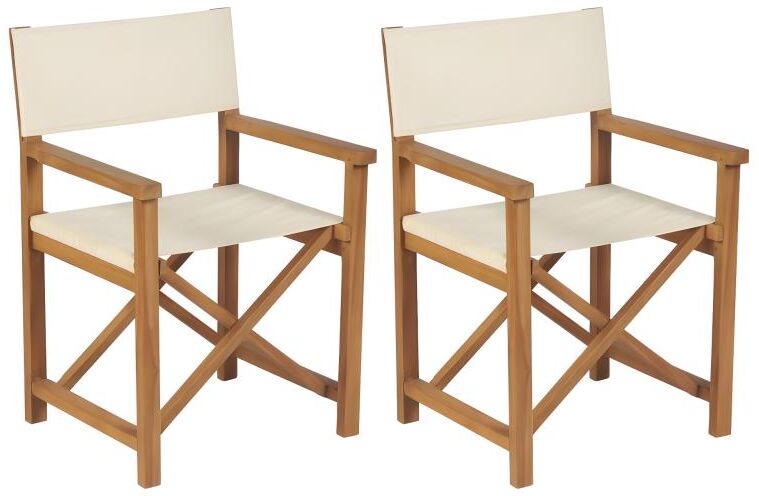 vidaxl Chaises pliables de metteur en scène 2 pcs Bois de teck solide