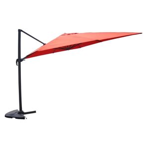 Parasol déporté rectangulaire de 3x4m rotatif à 360° terracotta CESARE