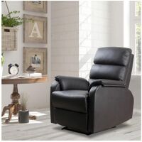 Homcom Fauteuil de relaxation inclinable avec repose-pied ajustable revêtement synthétique brun foncé