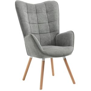 Meubles Cosy Fauteuil chaise de loisirs chaise de canapé style scandinave en tissu gris