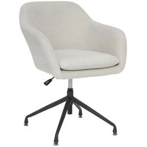 Atmosphera Fauteuil de bureau pivotant tissu Beige Lin et pieds en métal