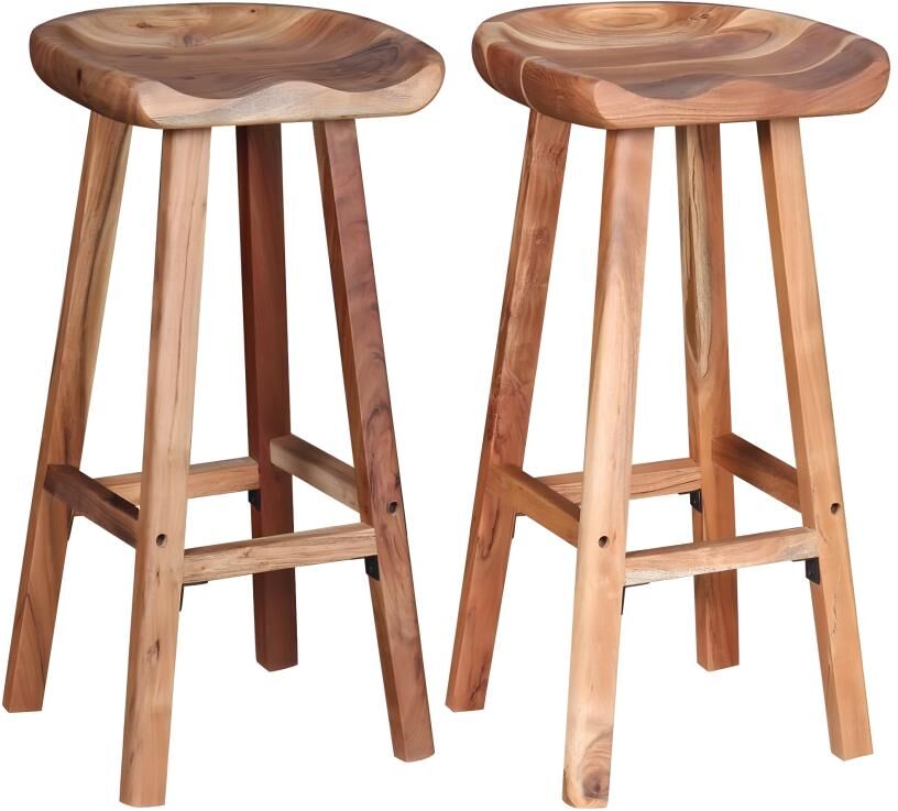 vidaxl Tabourets de bar lot de 2 bois d'acacia solide