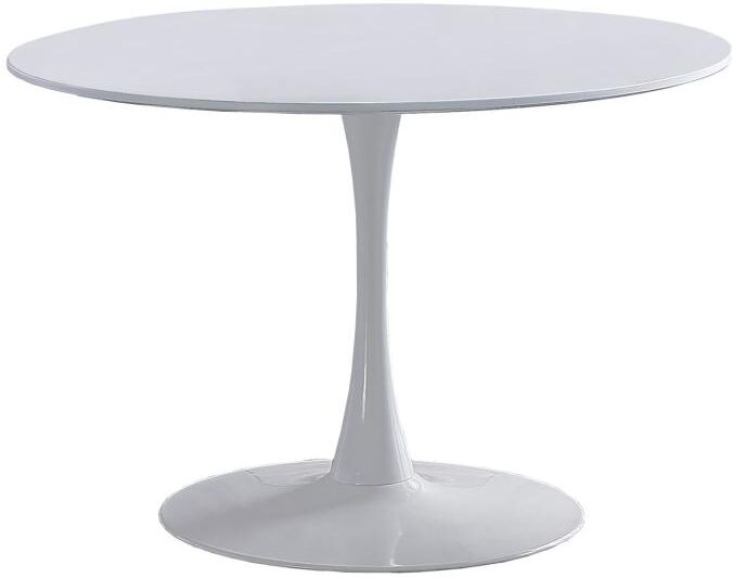 Pegane Table à manger ronde coloris blanc - Diamètre 110 x Hauteur 75 cm