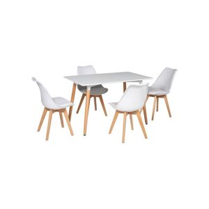 Happy Garden Ensemble table rectangulaire 120cm PIA et 4 chaises NORA blanc - HAPPY GARDEN