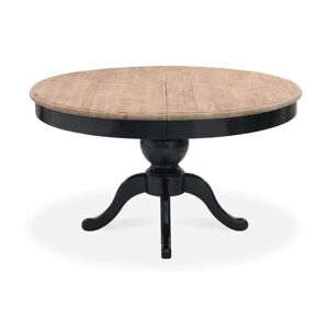 Intense Déco Table ronde extensible en bois massif SIDONIE Noir