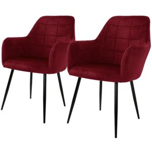 ECD Germany 2x chaises de bureau fauteuils bordeaux ECD Germany