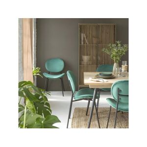 Made In Meubles Chaise en velours vert émeraude Sohane (lot de 2)