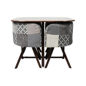 The Home Deco Factory Ensemble table carrée et 4 chaises encastrables Patchwork