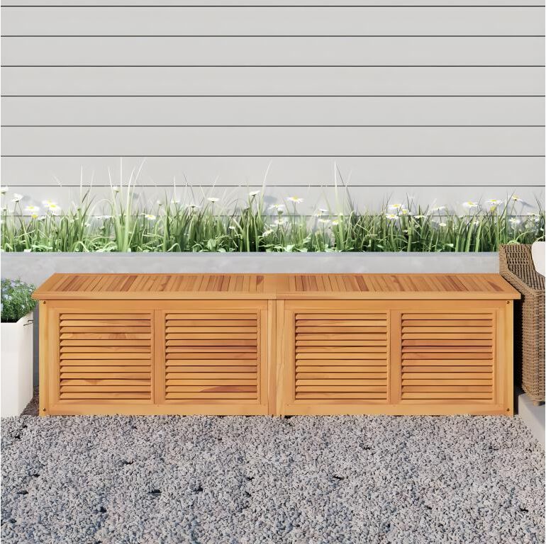 vidaxl Boîte de rangement jardin et sac 200x50x53 cm bois massif teck