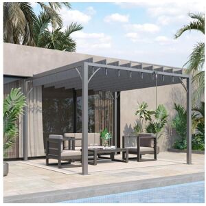 Outsunny Pergola lames orientables dim. 2,9L x 2,95l x 2,13H m structure alu. acier époxy polyester gris