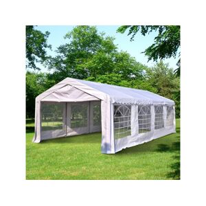 Outsunny Tente barnum tonnelle de réception 798L x 392l x 280H cm polyéthylène imperméable 8 fenêtres et acier galvanisé robuste blanc