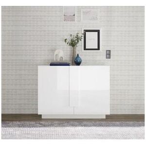 AZURA HOME DESIGN Buffet 2 portes JUPITER blanc laque brilliant 120 cm