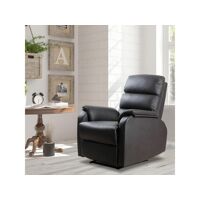 Homcom Fauteuil de relaxation inclinable avec repose-pied ajustable revêtement synthétique brun foncé