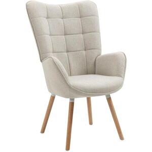 Meubles Cosy Fauteuil chaise de loisirs chaise de canapé style scandinave en tissu beige