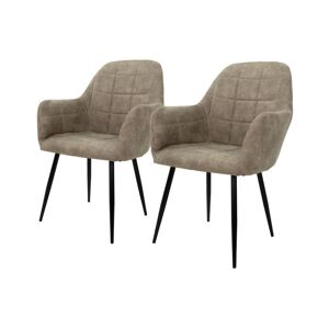 ECD Germany 2x chaises de salle à manger chaises lounge seatolive avec pieds en métal ECD Germany