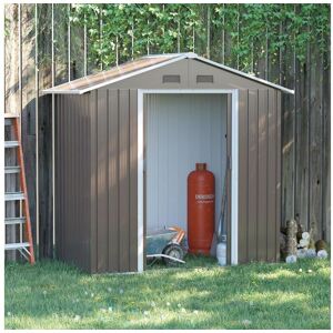 Outsunny Abri de jardin - remise pour outils - cabanon porte verrouillable - dim. 194L x 110l x 184H cm - tôle d'acier gris