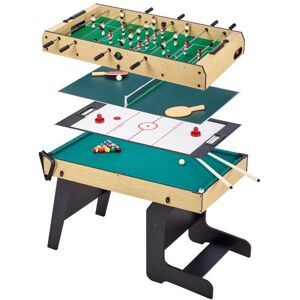 Kangui Table multi jeux pliable 4 en 1 adulte - Babyfoot - Billard - Ping Pong - Hockey