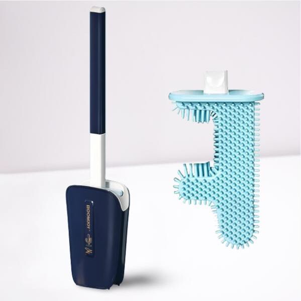 ouloc Brosse WC En Silicone   Brosse De Toilette La Plus efficace - Bleu