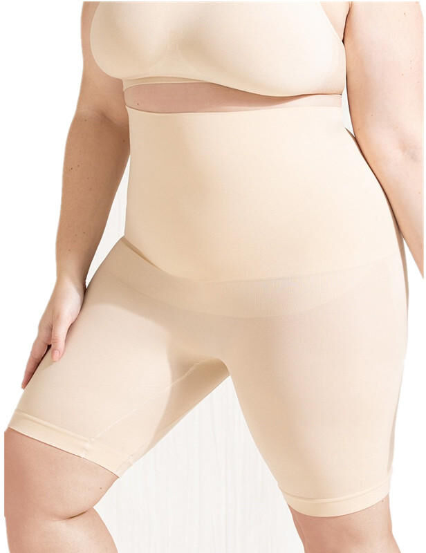 qitech Short Gainant Taille Haute   Shorty - Gaine Invisible   Sous Robe - Beige 4XL