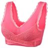 Soutien-gorge Sans Armature Pour Sénior   Push Up Soutif - Dentelle - Rose foncé L