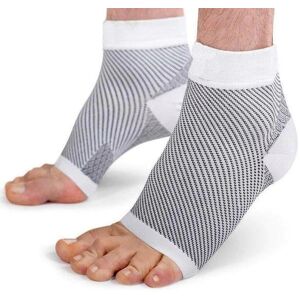 Chaussettes De Compression Homme et Femme Medicale   Circulation Sanguine - Blanc L-XL