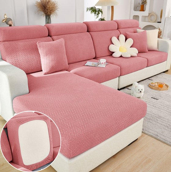 zolotic Housse De Canapé Extensible D'Angle - Protection Fauteuil Couverture - Rose Housse de siège simple