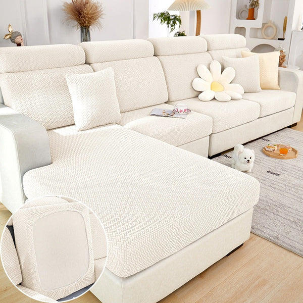 zolotic Housse De Canapé Extensible D'Angle - Protection Fauteuil Couverture - Blanc Housse de siège double