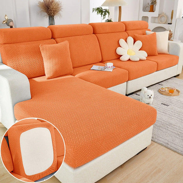 zolotic Housse De Canapé Extensible D'Angle - Protection Fauteuil Couverture - Orange Housse de siège double