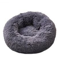 Lit En Peluche Doux Et Moelleux – Pour Chat Et Chien – Gris foncé L – 70 cm