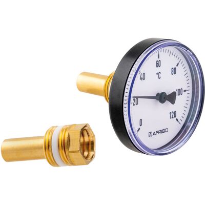 Afriso Thermomètre 63704 - 120°C, 63mm, 40mm tige, connexion 1/2" - Thermomètre - Publicité Afriso Thermomètre 63704 - 120°C, 63mm, 40mm tige, connexion 1/2" - Thermomètre - Publicité