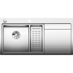 Blanco Divon ii 6 s-if evier 521661100 x 51 cm, Inox soie, gauche, vidange telecommande avec commande rotative