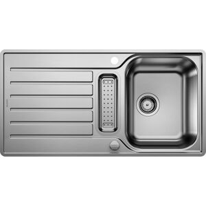 Blanco evier 517281 94 x 49 cm, Inox finition a la brosse, reversible, avec telecommande drain / bol