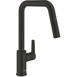 Grohe Start robinet de cuisine 306312430 noir mat, bec haut, douchette extractible a double rincage