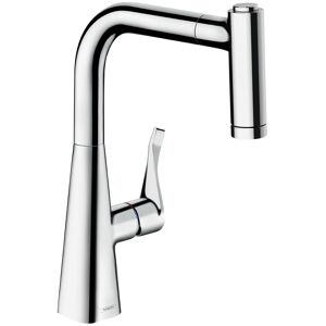 Hansgrohe Metris M7116-H220 melangeur de cuisine Inox optique, avec sBox, avec douchette extensible