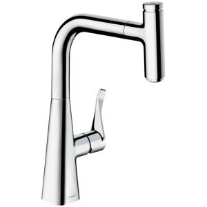 Hansgrohe Metris Select 240 melangeur de cuisine 14857800 Inox optique, pivotant, extractible. Bec