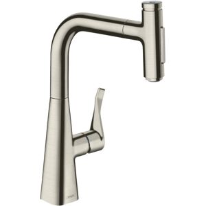 Hansgrohe Metris Select melangeur de cuisine 73817800 avec douchette extractible, 2jet, sBox, aspect inox