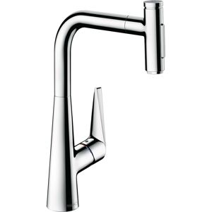 Hansgrohe Metris Select melangeur de cuisine 73867000 avec douchette extractible, 2jet, sBox, chrome