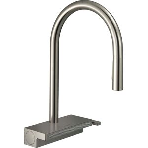 Hansgrohe Aquno Select M81 Melangeur de cuisine 73837800 avec douchette extractible, 3jet, finition Inox