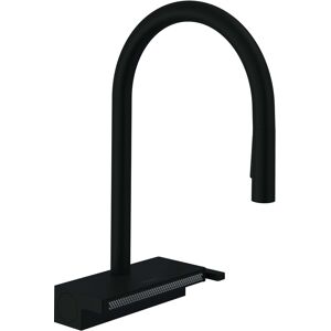 Hansgrohe Aquno Select M81 Melangeur de cuisine 73831670 avec douchette extractible, 3jet, sBox, noir mat