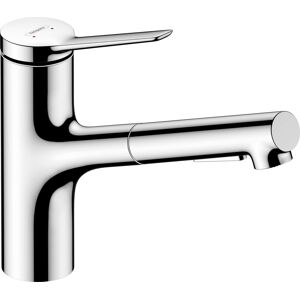 Hansgrohe Zesis robinet de cuisine 74810000 avec douchette extractible, 2jet, 4,6 l/min, chrome