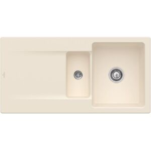 Villeroy und Boch Villeroy & Boch Siluet evier encastre 333701FU avec jeu de dechets et fonctionnement manuel, Ivoire