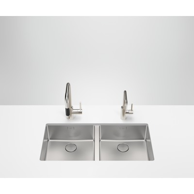 Évier double Dornbracht 38240004-86 sous plan, acier inoxydable brossé - Publicité Évier double Dornbracht 38240004-86 sous plan, acier inoxydable brossé - Publicité