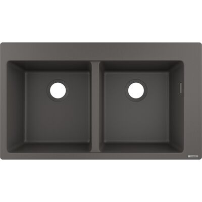 Hansgrohe Lavello Encastré - 2 Cuves, Trou de Robinet Pré-défini, Gris Pierre - Évier - Publicité Hansgrohe Lavello Encastré - 2 Cuves, Trou de Robinet Pré-défini, Gris Pierre - Évier - Publicité