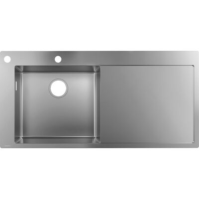 Évier de cuisine en acier inoxydable Hansgrohe S718-F450 avec cuve à gauche - Évier - Publicité Évier de cuisine en acier inoxydable Hansgrohe S718-F450 avec cuve à gauche - Évier - Publicité